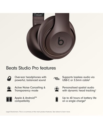 Beats Studio Pro ANC Over-Ear Wireless Headphones - Deep Brown
