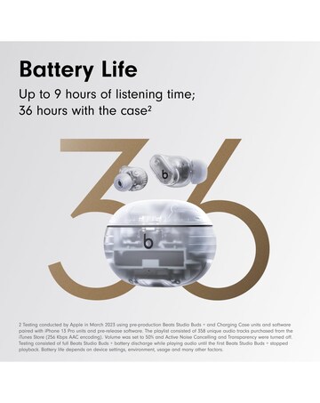 Beats Studio Buds + True Wireless Noise-Cancelling Earbuds - Clear