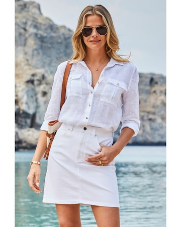 Sosandar Pocket Detail Linen Utility Shirt