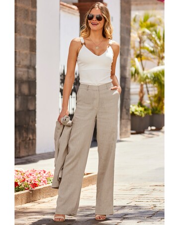 Sosandar 100% Linen Wide Leg