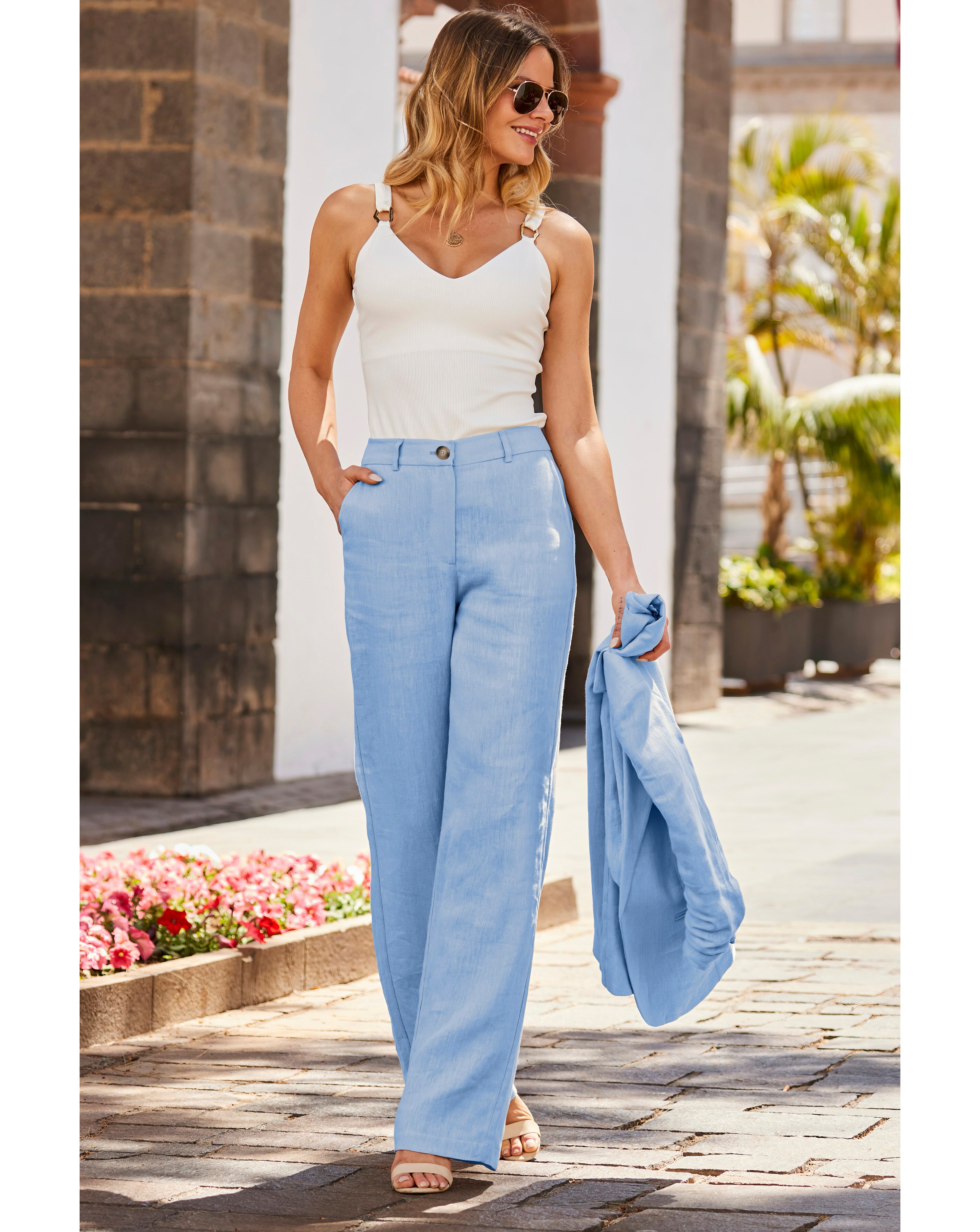 Sosandar Linen Wide Leg