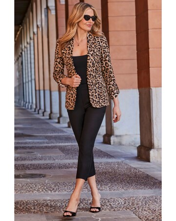 Sosandar Roll Sleeve Linen Blend Blazer