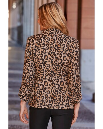 Sosandar Roll Sleeve Linen Blend Blazer