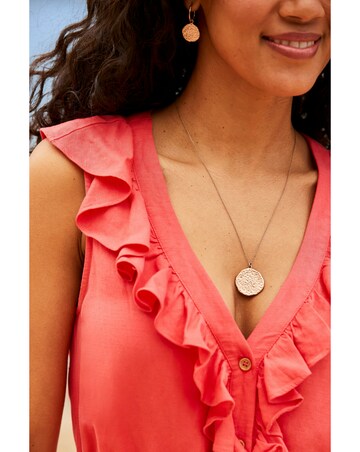 Sosandar Belted Ruffle Front Linen Dress