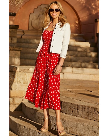 Sosandar Denim Jacket with Silver Button Detail