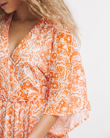 Lovedrobe Kimono Sleeve Faux Wrap Midaxi With Tie Belt