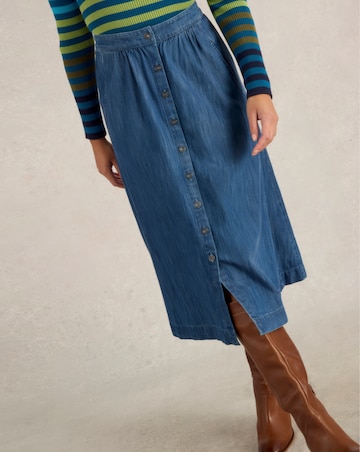 White Stuff Heather Denim Midi Skirt