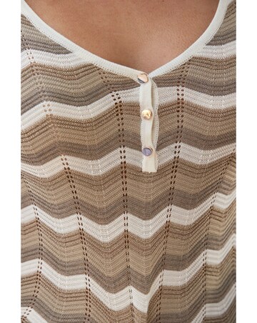 Sosandar Chevron Stripe Square Neck Jumper
