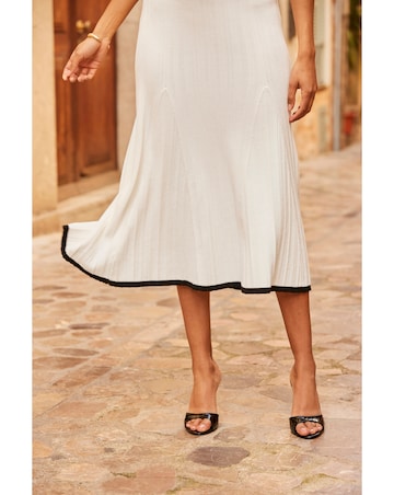 Sosandar Tipped Fit and Flare Midaxi Dress