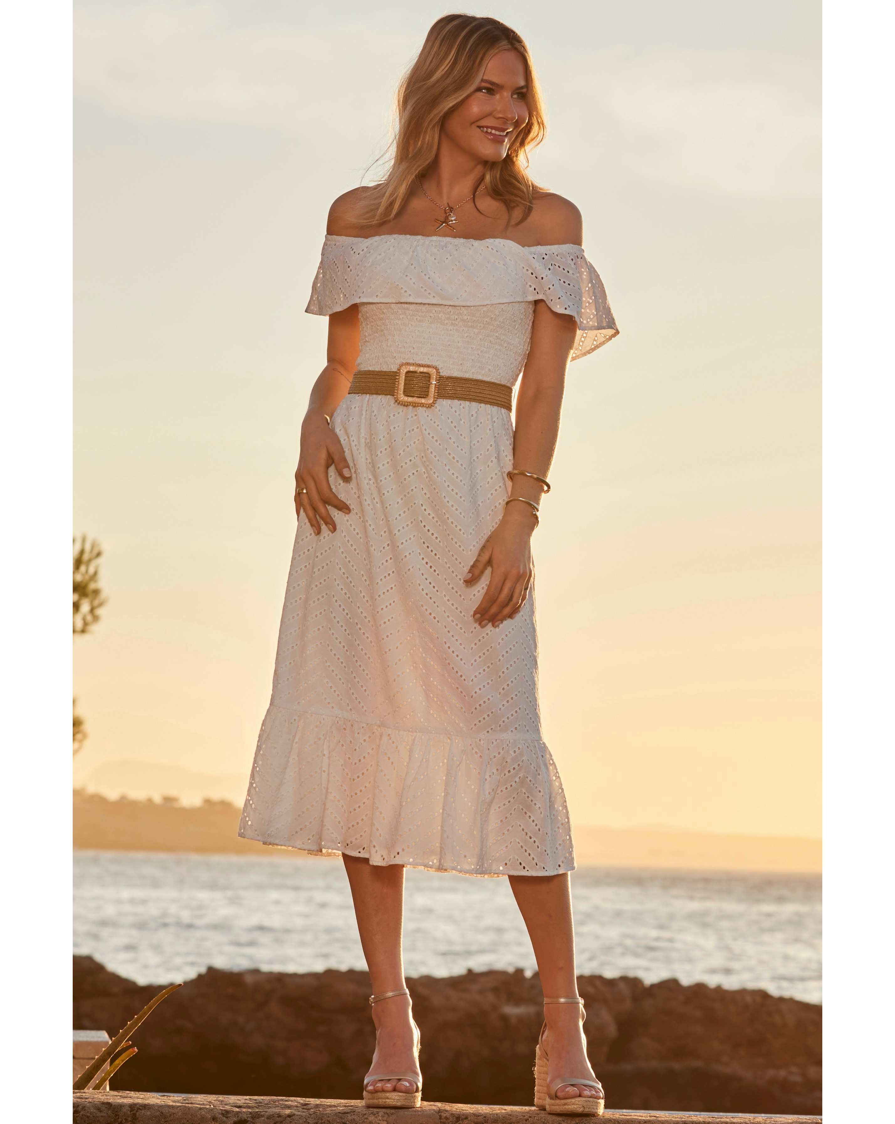 Sosandar Belted Midi Dress