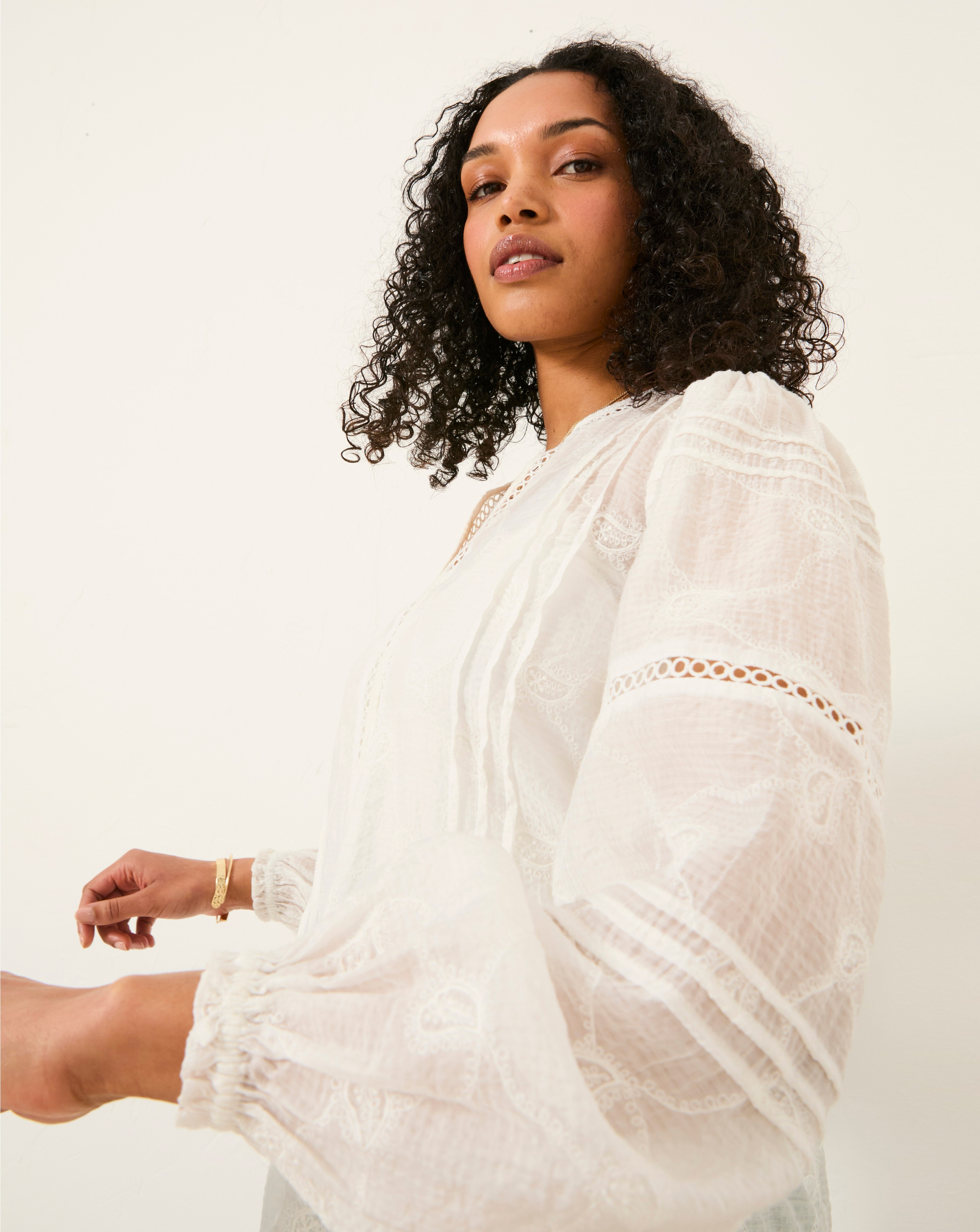 FatFace Copper & Black Blouse