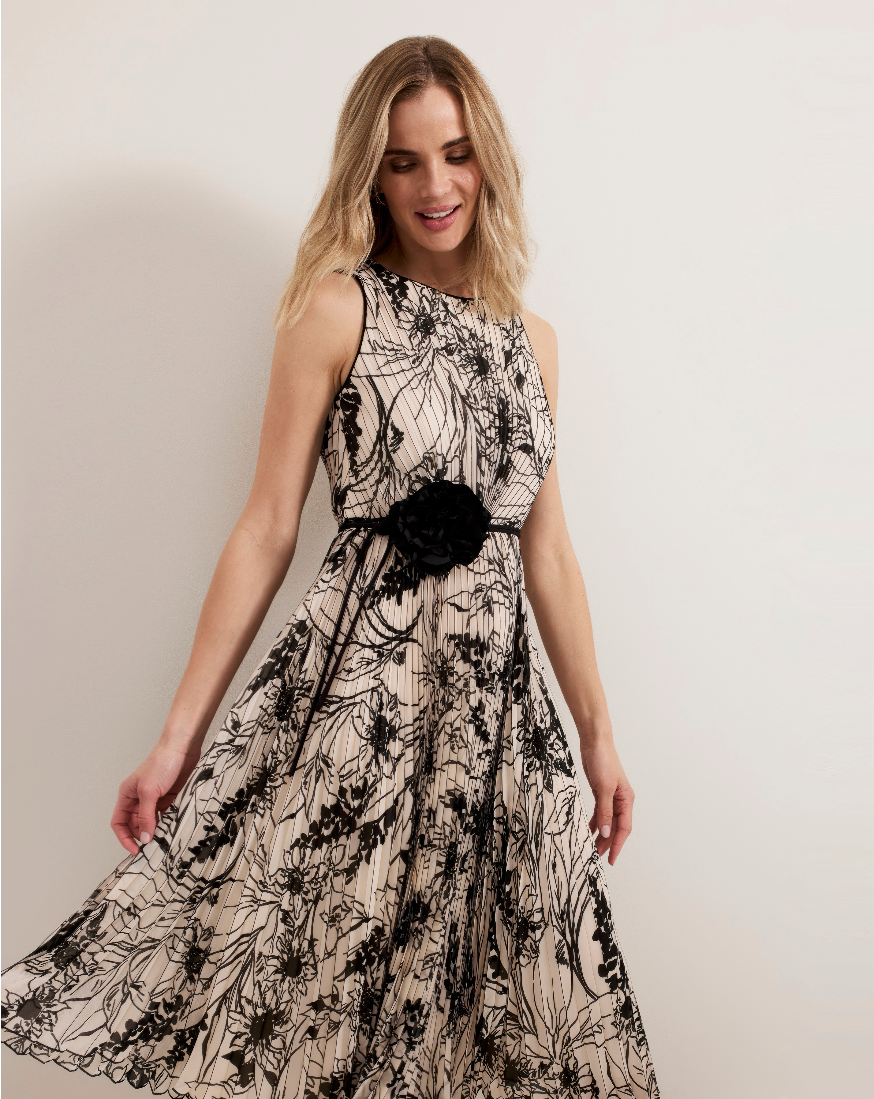 Phase Eight Sandra Printed Pleat Midi Dress | Ambrose Wilson