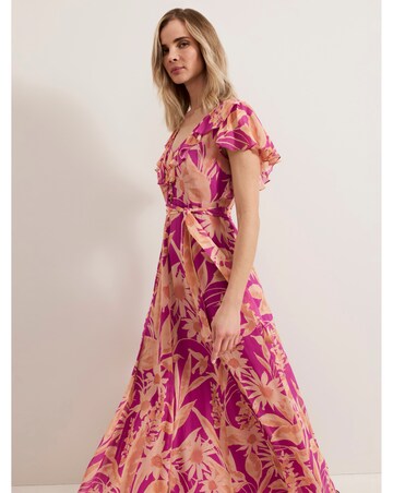 Phase Eight Dinara Printed Frill Detail Maxi Dress