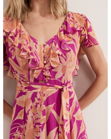 Phase Eight Dinara Printed Frill Detail Maxi Dress