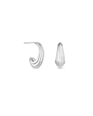 Simply Silver 925 Polished Ridged Hoops