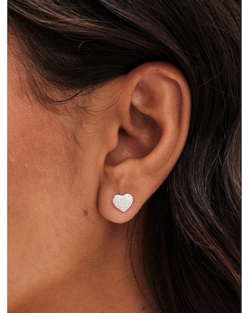 Simply Silver 925 Pave Heart Studs