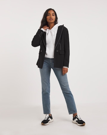 Contrast Stitch Scuba Crepe Blazer