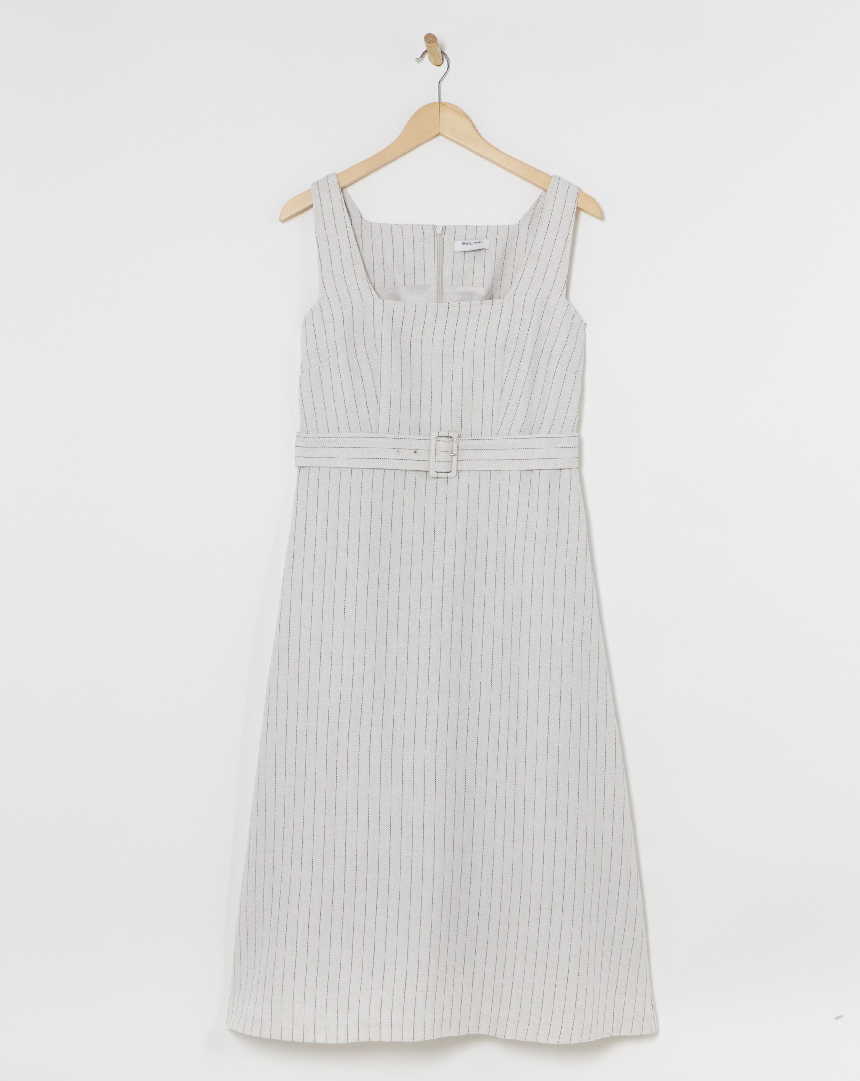 Pinstripe Linen Pinafore Dress