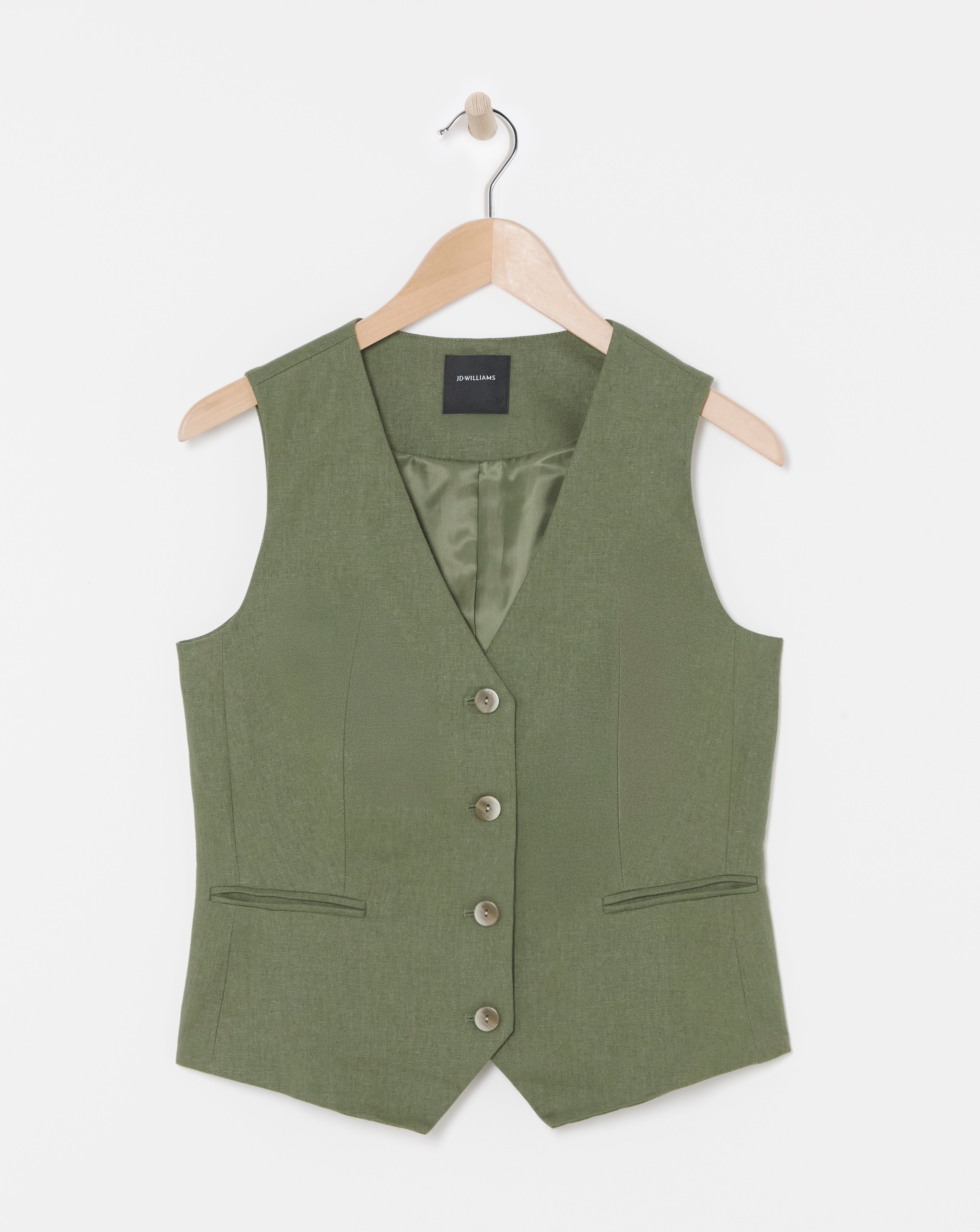 Linen Button Front Waistcoat