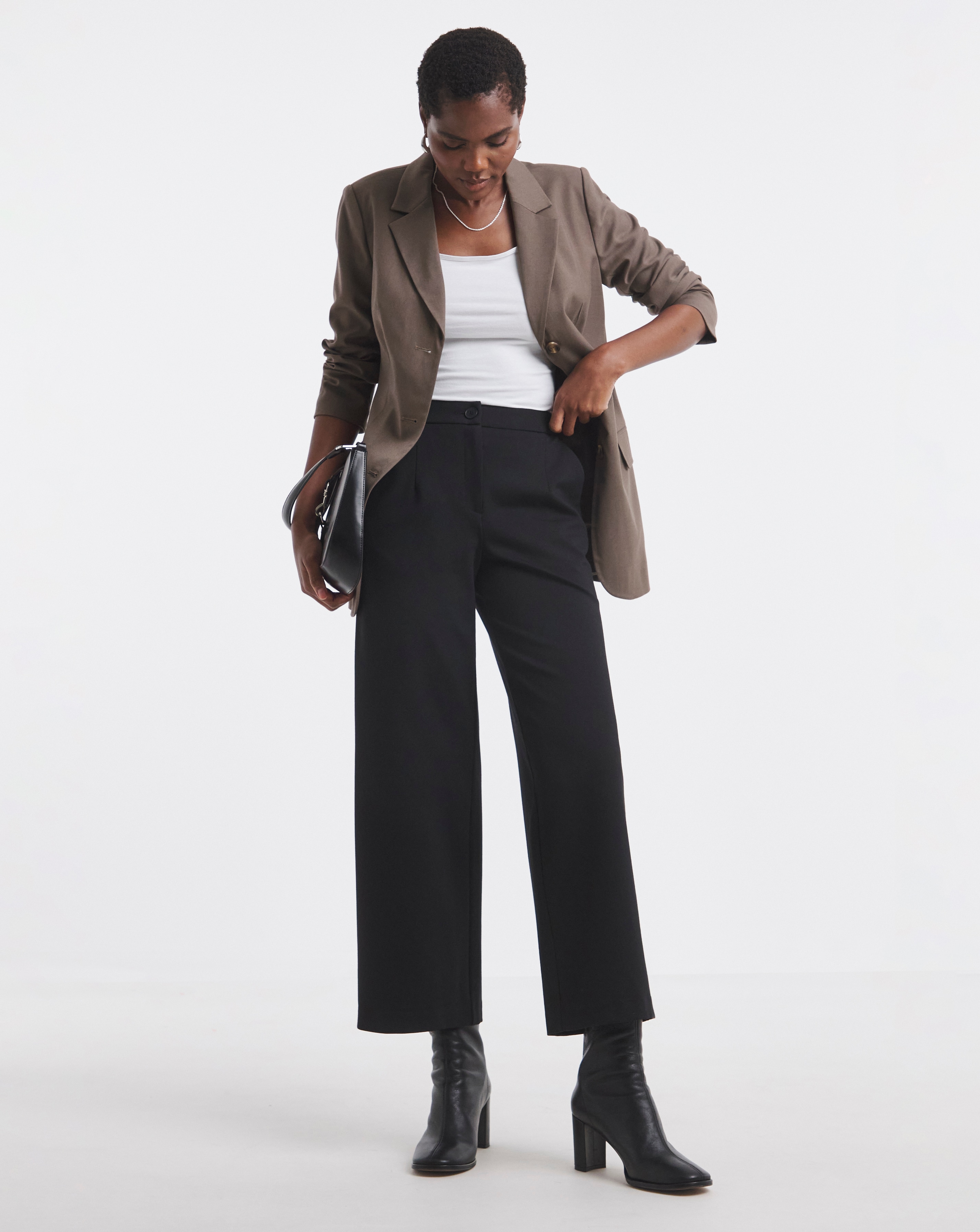 Black Ponte Straight Leg Trouser