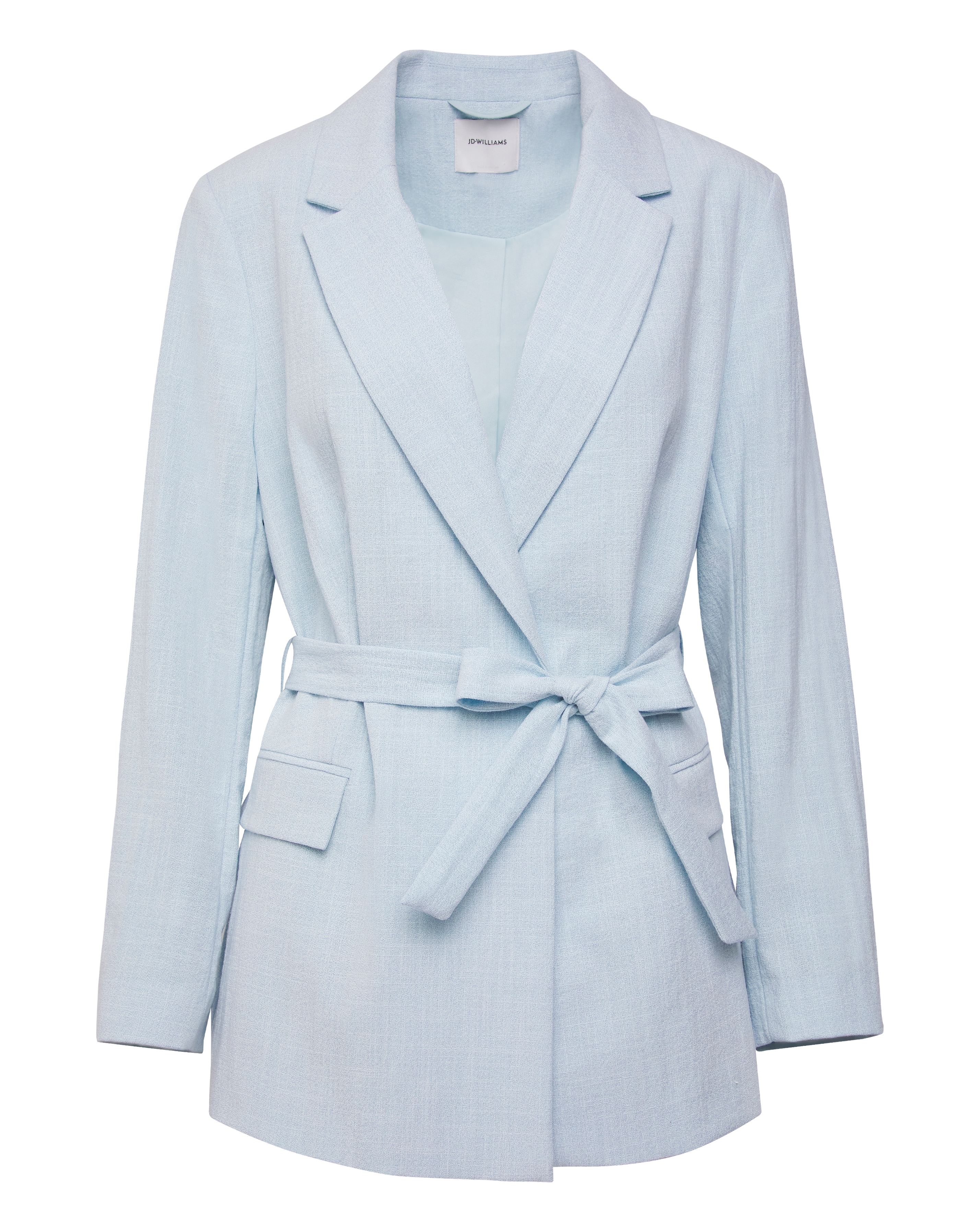 Sky Blue Tie Waist Blazer
