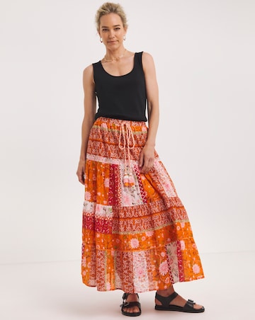 Joe Browns Perfect Patchwork Tassel Tie Skirt